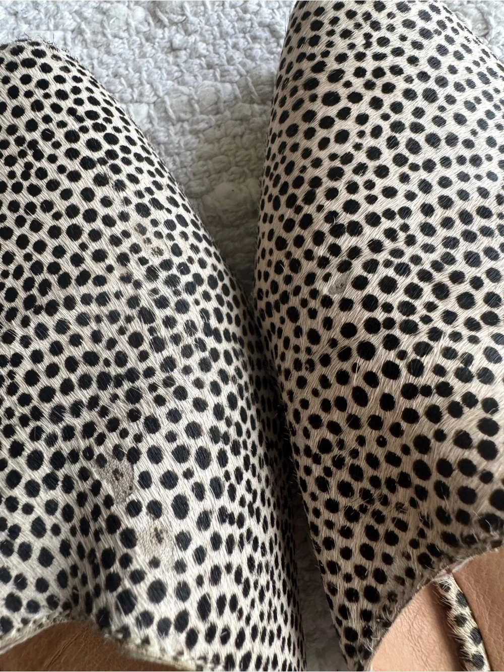 Madewell Remi Mules Spotted leopard Print Calf hair Size 8.5 - Picture 3 of 11